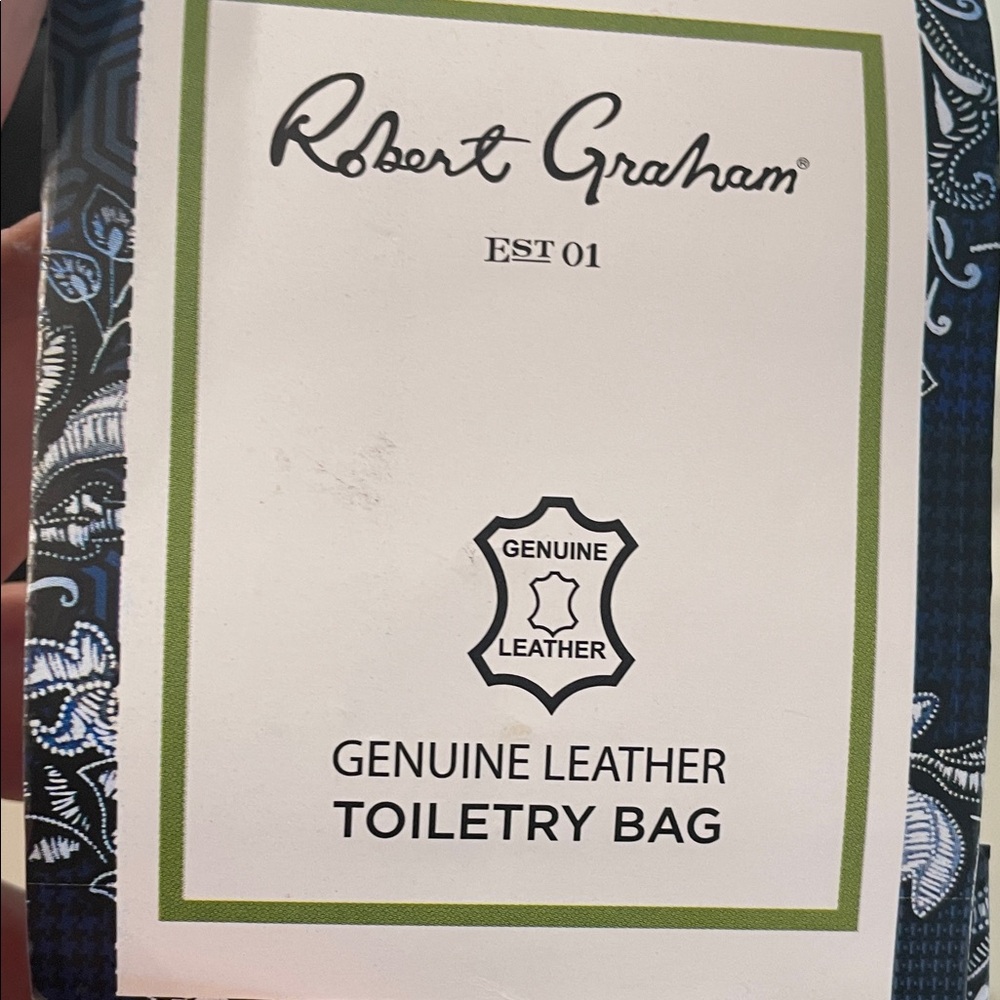 Robert Graham Black Leather Toiletry Kit - Picture 10 of 10